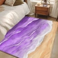 thumbnail image 4 of Purple Coastal Beach Area Rugs 2.7'x5', Washable Small Throw Rugs for Kitchen Bedroom, Summer Nautical Ocean Beige Seaside Indoor Outdoor Rug Non-Slip Low Pile Carpet Runner Reversible Floor Mats, 4 of 8