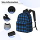 thumbnail image 3 of Easygdp Blue Black Plaid Mochila Casual para Portátil, Mochila para Escuela, Viajes, Negocios, 3 of 6