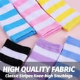 thumbnail image 2 of JIANFANG Women's Extra Long Opaque Striped Over Knee Thigh High Stockings Socks, 2 of 4