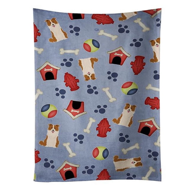 Carolines Treasures BB2732KTWL Dog House Collection Border Collie Red White Kitchen Towel