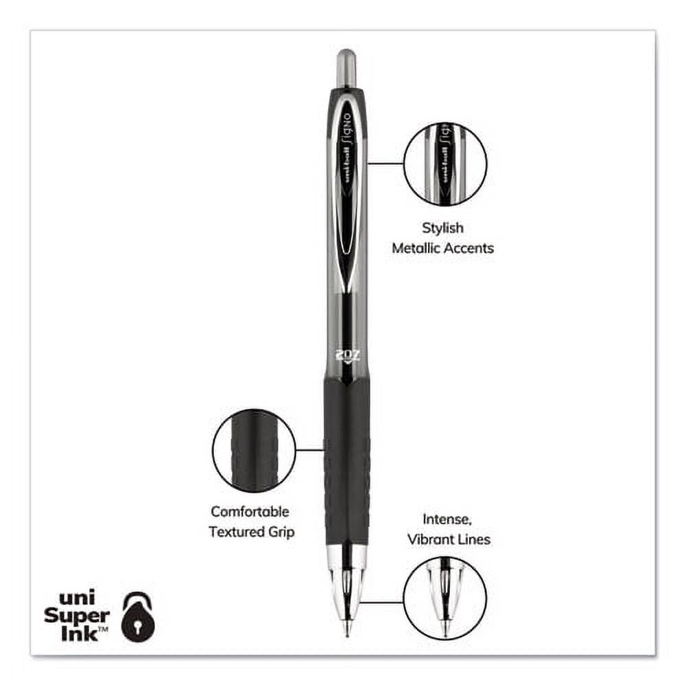 Signo 207 Gel Pen, Retractable, Medium 0.7 Mm, Black Ink, Translucent Black Barrel, 8/pack | Bundle of 2 Packs
