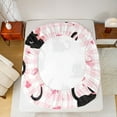 thumbnail image 5 of Castle Fairy Kids Children Teens Cute Black Cats Full Size Sheets 4-Piece,Cartoon Ribbon Bow Knot Breathable Bed Sheets,Kawaii Geometric Plaid Lightweight Sheet Sets,Luxury Bedroom Decor, 5 of 7