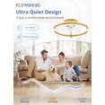 thumbnail image 3 of Ventilador de techo ZMISHIBO 50 cm Oro con luz LED y control remoto 220V, 3 of 7