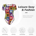 thumbnail image 6 of Balery Colorful Bulldog Women's Short Sleevee Crew Neck Bodysuit Tops Short Sleeve Tops Basic-XX-Large, 6 of 9