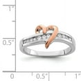thumbnail image 2 of Sterling Silver Rhodium-plated Vermeil Polished Heart CZ Ring Size 6, 2 of 2