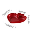 thumbnail image 3 of Meal Prep Containers,2-Compartments Heart Shape Serving Tray,Plastic Meal Tray for Appetizer Dinner Dessert,Valentines Day Decoration Supply,Red, 3 of 7