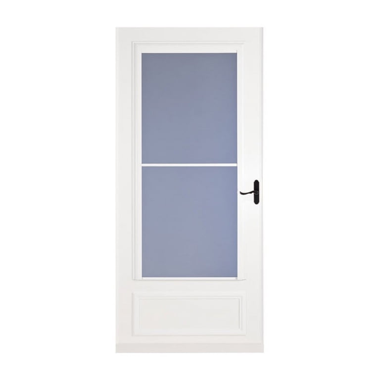 Larson 36x81-inch Screenaway Door, White Retractable Wooden Single