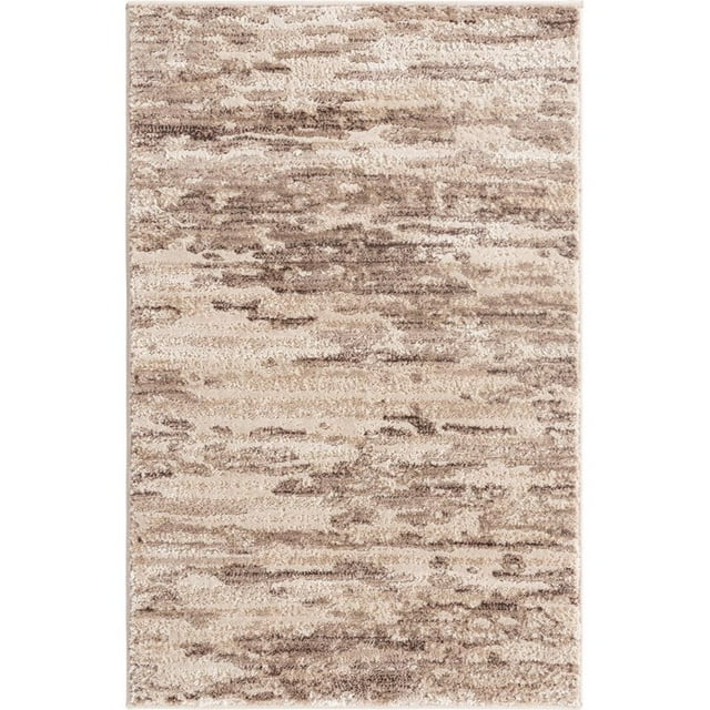 Unique Loom Oasis Haut-Bas Tapis Abstrait Pile 2' x 3' Rectangle Brun/beige
