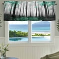 thumbnail image 3 of Turquoise Forest Farmhouse Short Window Curtain Valances, Vintage Foggy Woods Tree Mysterious Rod Pocket Kitchen Valances for Living Room Bedroom Bathroom Cafe 42" x 12", 3 of 8