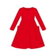 thumbnail image 1 of Girls Dress Red Casual Cotton Long Sleeve Dress 4 Years, 1 of 5