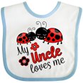 thumbnail image 3 of Inktastic My Uncle Loves Me with Cute Ladybugs Boys or Girls Baby Bib, 3 of 4