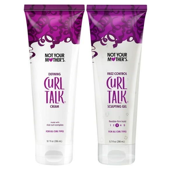 Not Your Mother's Curl Talk Frizz Control Sculpting Gel & Defining Cream (2-Pack) - 9.7 fl oz - Formulated with Rice Curl Complex - All Curly Hair Types