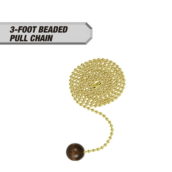 Hyper Tough 3-Foot Beaded Pull Chain, Wood Ball