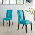 thumbnail image 2 of Side Dining Chair, Nailhead, Set of 2, Blue, Velvet, Modern Contemporary, Kitchen Room Cafe Bistro Restaurant Hospitality, 2 of 9