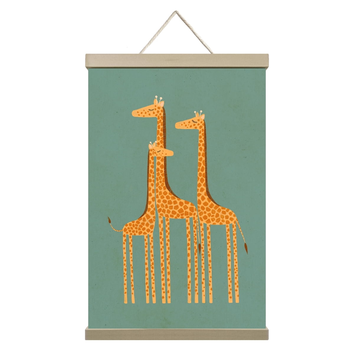 Freckled Face Giraffes Wall Art Decor - Canvas Print for Kids' Room, Safari Theme, Modern Home Decor Style