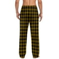 thumbnail image 6 of Txeol Mens Pajama Pants Fashion Plaid Straight Leg Lounge Pants Cotton Comfy Pj Bottoms with Pockets Sleepwear Christmas Gifts,Gold,L, 6 of 7