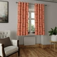 thumbnail image 2 of Ambesonne Peach Grommet Curtain, Floral Vibrant Drawing, 50" x 54", Peach Orange Black, 2 of 6