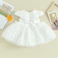 thumbnail image 3 of Bagilaanoe Newborn Baby Girl Party Dress Short Sleeve A-line Princess Dresses 6M 12M 18M 24M Infant Patchwork Tulle Skirt, 3 of 7