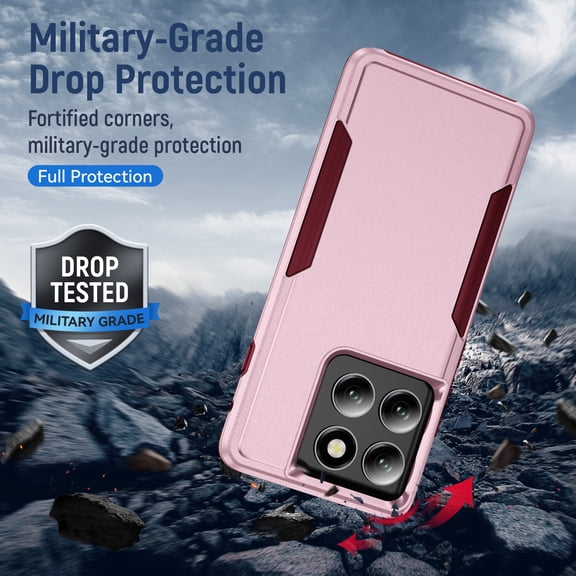 Heavy Duty Phone Case compatible with Motorola Edge 5G 2025, Tempered Glass Screen Protector, Hybrid Rugged Shockproof Hard Protective Drop Proof Full Body Cover for Women Men