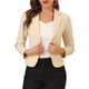 thumbnail image 1 of Blazer abierto para mujer Inspire Chic, chaqueta de traje corta para el trabajo de verano, color beige, talla 3XL, 1 of 7