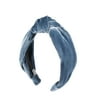 The Home Edit Knotted Ribbed Headband, Denim Blue