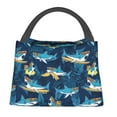 thumbnail image 1 of Easygdp Cartoon Surfer Sharks Bolsa de Almuerzo Insulada Reutilizable, Bolsa de Mano y Bandolera para Oficina, Trabajo, Viajes, 1 of 6