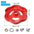 thumbnail image 2 of Uxcell Outside Faucet Handle Square Stem Hole 7x7mm, Cast Iron Faucet Round Wheel Handle with Screws Spacer, Red,2Pcs, 2 of 5