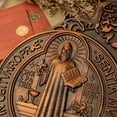 thumbnail image 5 of Saint benedict medal religious exorcism medal protection catholic home decor wooden plaque wall decoration 12 inches, 5 of 6