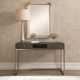 thumbnail image 3 of Uttermost Taja Modern Wood and Stainless Steel Writing Desk in Brass/Woodtone, 3 of 7