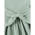 thumbnail image 5 of Newborn Baby Girls Outfit, Long Sleeve Crew Neck Bow A-line Romper Dress with Headband, 5 of 9