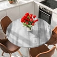 thumbnail image 2 of Light Gray Ombre Round Tablecloth 45-54 Inch Round Fitted Table Cloth with Elastic Edge, Modern Abstract Art Oil Painting Waterproof Table Cover Protector for Outdoor Picnic Party Dining, 2 of 9