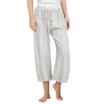 thumbnail image 2 of Bovxnpu Unisex Girls Capris Pants Wide Leg Cotton Linen Capris With Pockets Girls Casual Shorts, 2 of 7