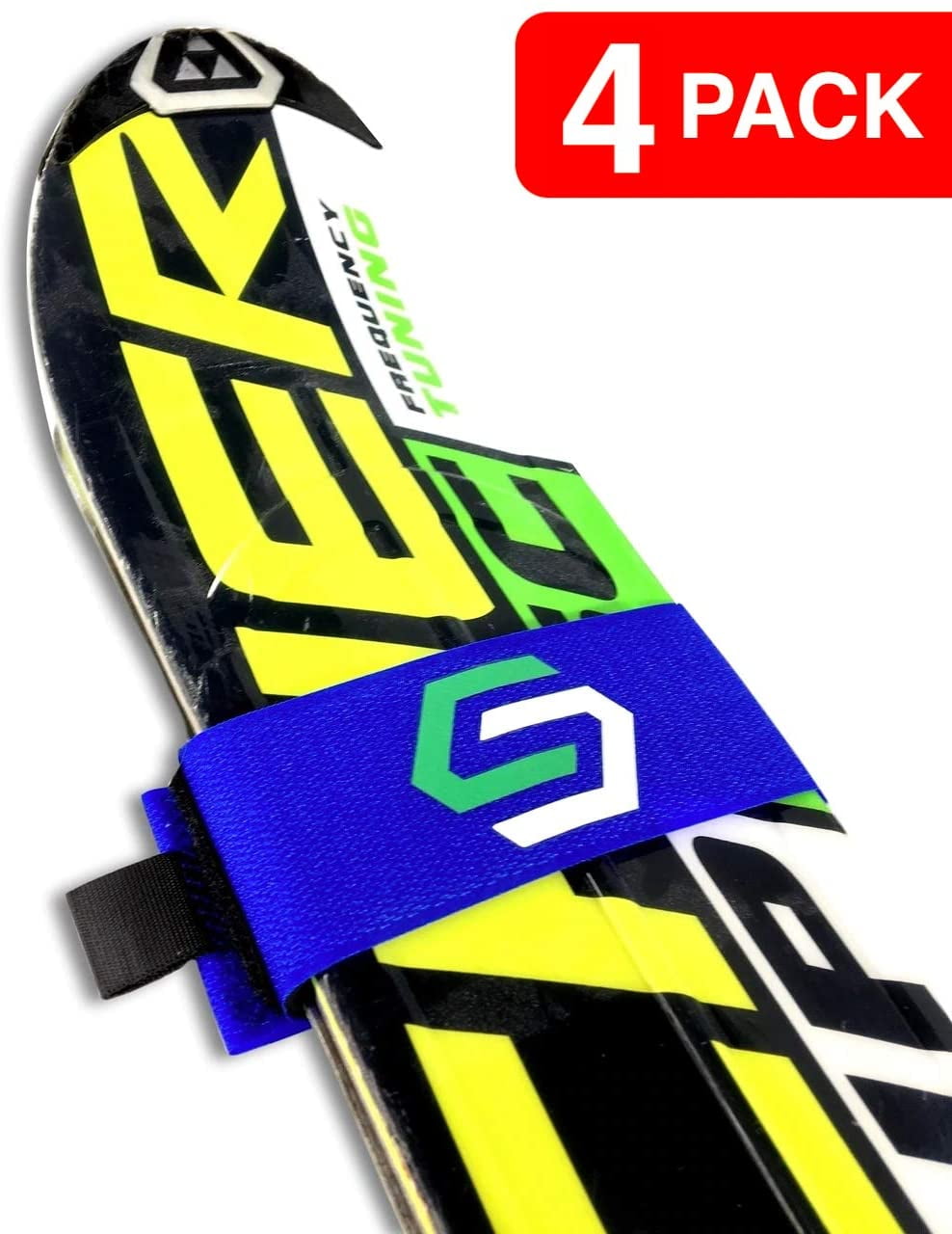 StoreYourBoard 4 Pack of Blue Ski Fastener Straps