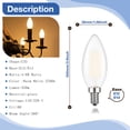 thumbnail image 6 of 6Pack C35 Frosted B11 E12 LED Candelabra Bulbs, 4W Equal 40 watt Edison Light Bulbs,Warm White 2700K Candle Bulb for Chandeliers,Ceiling Fan,Pendant,Wall sconces Light Bulb Milky Glass., 6 of 7