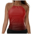 thumbnail image 3 of TTUHYWXI High Neck Tankini Tops for Women Halter Flowy Sleeveless Bathing Suits Modest Swimsuit Top No Bottom (Red, M), 3 of 7