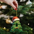 thumbnail image 3 of BGZLEU 26 Green Alphabet Ornaments for Christmas Tree Initial Letter Santa Claus Pendant with Xmas Tree Mini Monogram Hanging Decorations for Christmas Tree Party Gifts DIY Decor (A), 3 of 6