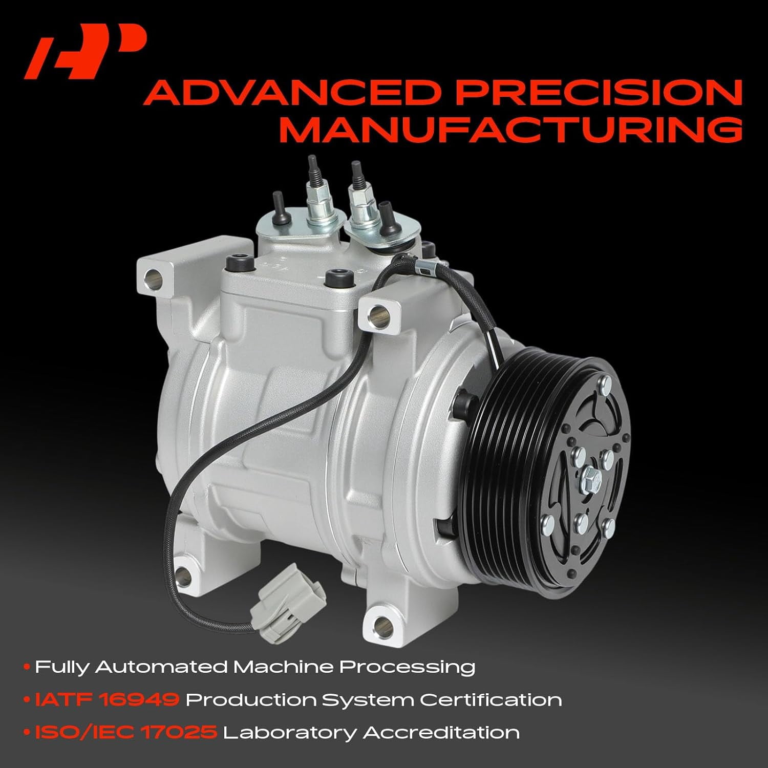 A-Premium Air Conditioner AC Compressor with Clutch Compatible with Honda Civic 2.0L 2002-2005, Acura RSX 2.0L 2002-2006, with HS090 Compressor, with 98.42mm Pulley