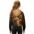 thumbnail image 2 of Xixirimido Cat and Sunflower Pattern Kids Hoodies for Girls Half Zip Hoodie Sweatshirt 3D Graphic Long Sleeve Pullover Crop Tops with Pocket for Fall Winter Size 9-10, 2 of 7