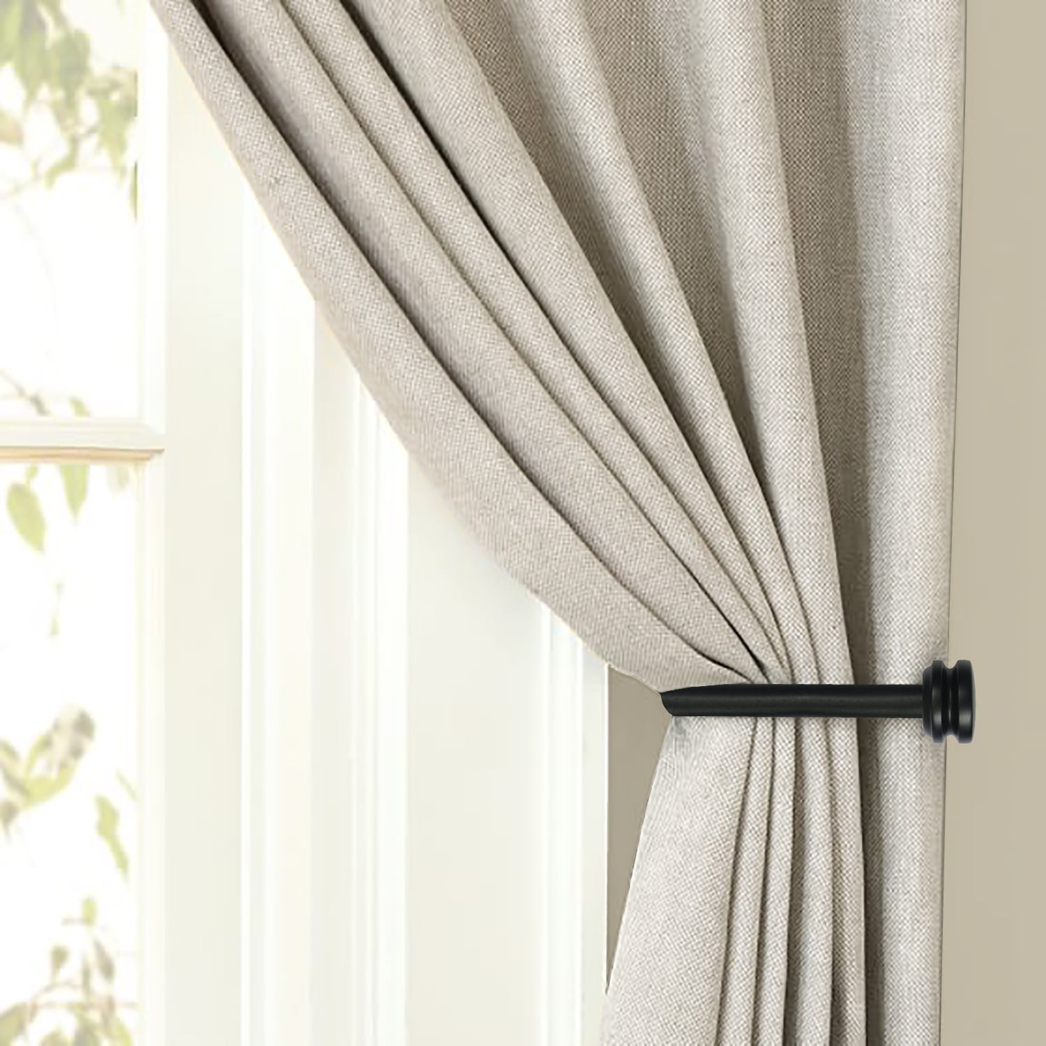 Mainstays 2 Cap Curtain Holdbacks, Black