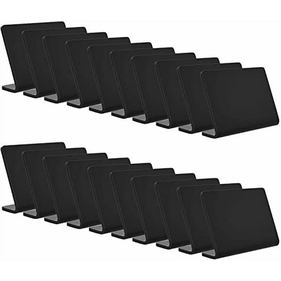 Mini Chalkboard Signs, 20 Pack Acrylic L-Shaped Desktop Message Board Sign Chalkboard 3x4 inch for Food Display Party Buffet Wedding Coffee Shop Bakery Restaurant