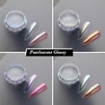 thumbnail image 2 of 8 Colors Iridescent Pearl Chrome Nail Powder, Aurora Pearl Nails Chrome White Pearl Chrome Powder for Nails Metallic Manicure Pigment, 2 of 7