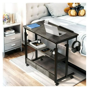 JTAOT Adjustable Height Home Office Desk Computer Table Mobile Tilt Charging Station