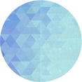 thumbnail image 1 of Ahgly Company Machine Washable Indoor Square Transitional Crystal Blue Area Rugs, 3' Square, 1 of 7