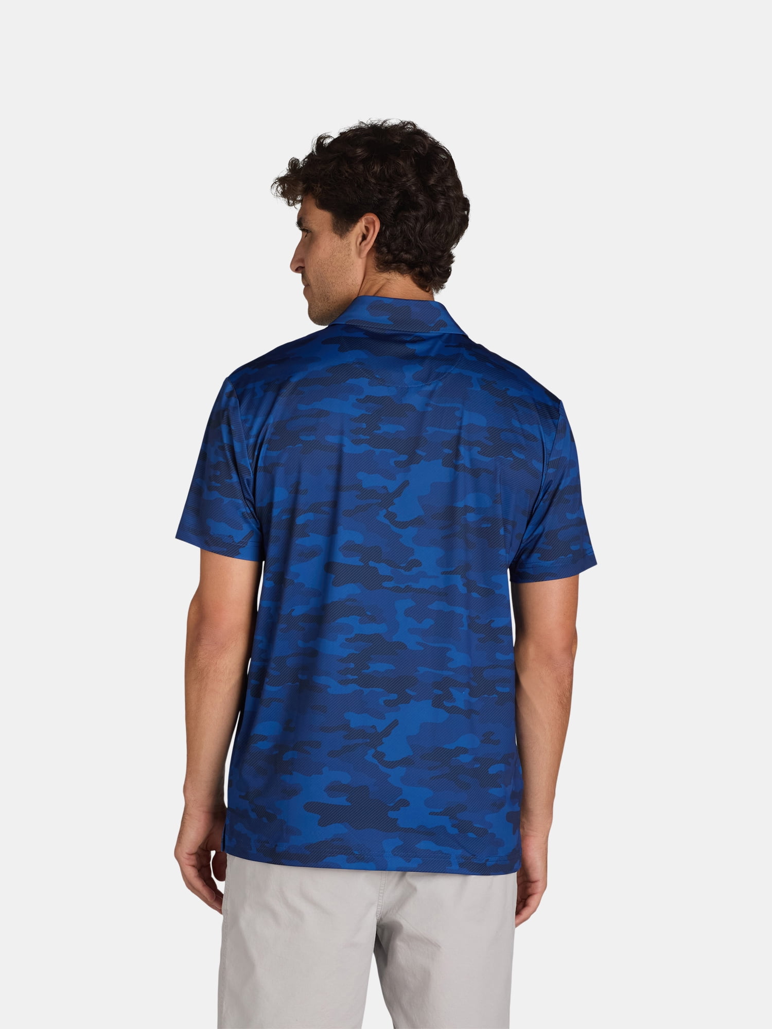 Birdie Bound Men's and Big Men’s Printed Golf Polo Shirt with UPF50+, Sizes S-3XL