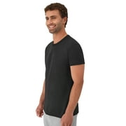 Hanes T-Shirt, 6-Pack, Moisture-Wicking T-Shirt Undershirts, Black/Grey/Blue