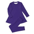 thumbnail image 4 of Tween Little Girls Clothes Dark Purple Dress for Girls Long Sleeve Homewear Pajamas Pants Set Girls Lounge Sets 11-12 Years Winter Clothes for Girls, 4 of 4