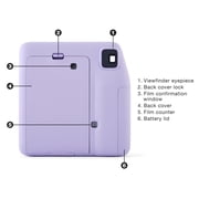 Fujifilm instax Mini SE Instant Camera Bundle with Case, 10 Pack Film, Album, and Frame Stickers, Lavender (Value Bundle)