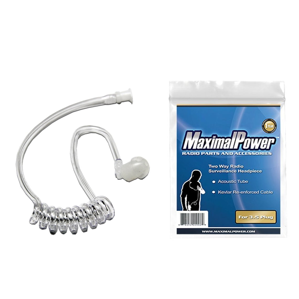 MaximalPower™Clear Silicone Earpiece Ear Tip for Motorola Kenwood Two-Way Radio 