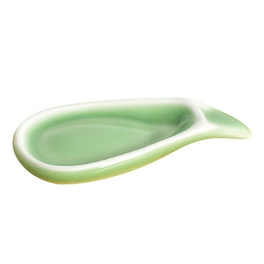 ONAPARTER Ceramic Tableware Rest Chopstick and Spoon Rest Holder Spoon Spoon Rest Spatula Ladle Utensil Holder Pillow ( Green ) （Green）