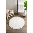 thumbnail image 6 of DII 27.5" Round Modern Cotton Ultra Soft Crochet Bath Mat in White, 6 of 7